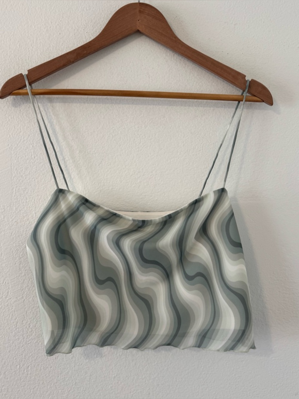 Reformation Mesh Green Swirl Crop Top Festival Concert Psychedelic Size Medium - Picture 1 of 7